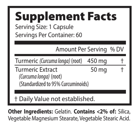 Turmeric Supplement Facts